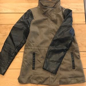 H&M Olive and Faux Leather Jacket